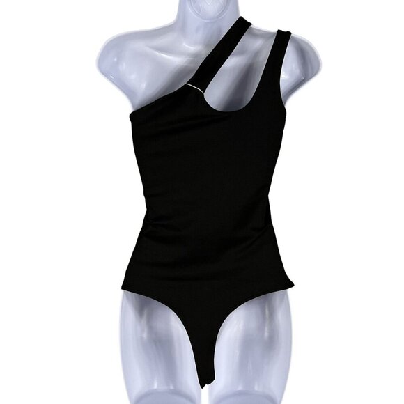 Reoria NWT Women S Cutout Neck Sleeveless Black Shapeware Vamp Bodysuit Coquette - Picture 2 of 10